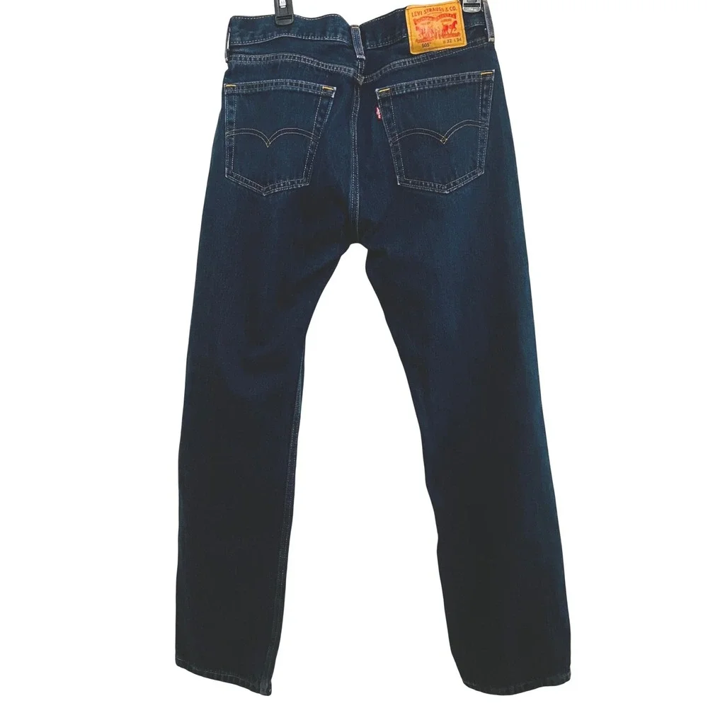 Levi's 505 Regular Fit Jeans Mens 32x34 Dark Indigo Excellent Straight Leg Denim